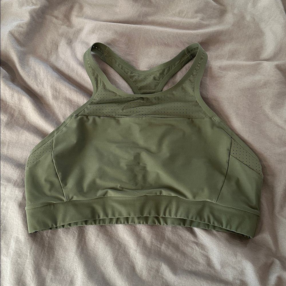 Athleta EUC Green Racerback Sports Bra